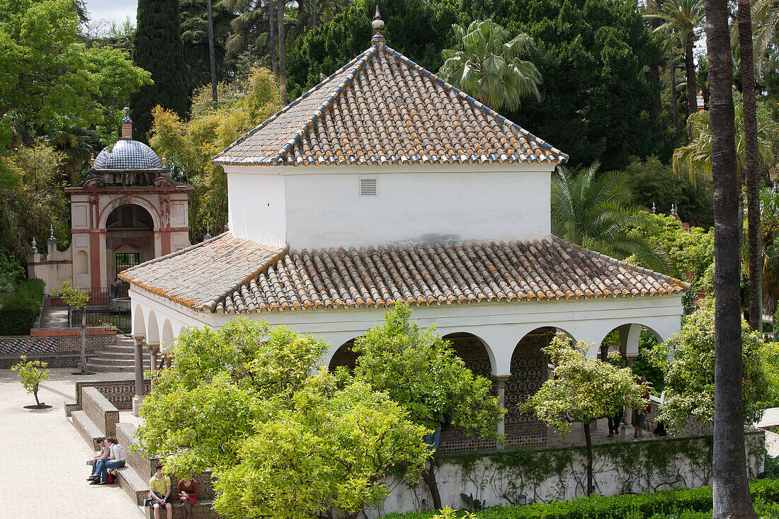 Königliche Alcazar-Gärten, Sevilla, Andalusien, Spanien