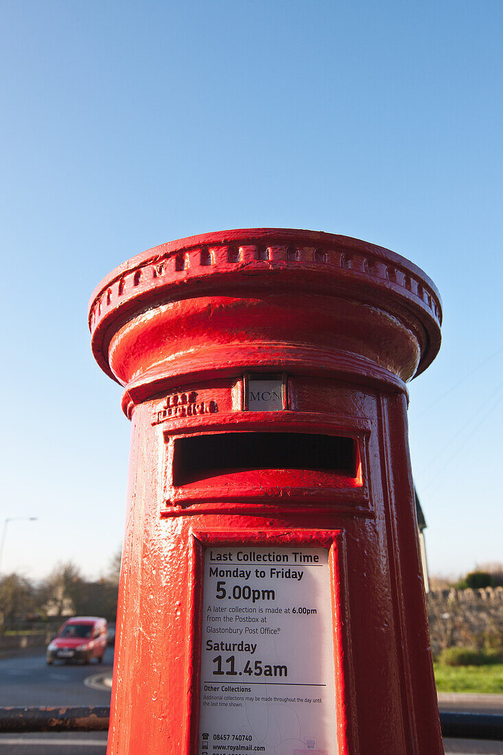 Close Up Of British Mailbox,Glastonbury,Somerset,England