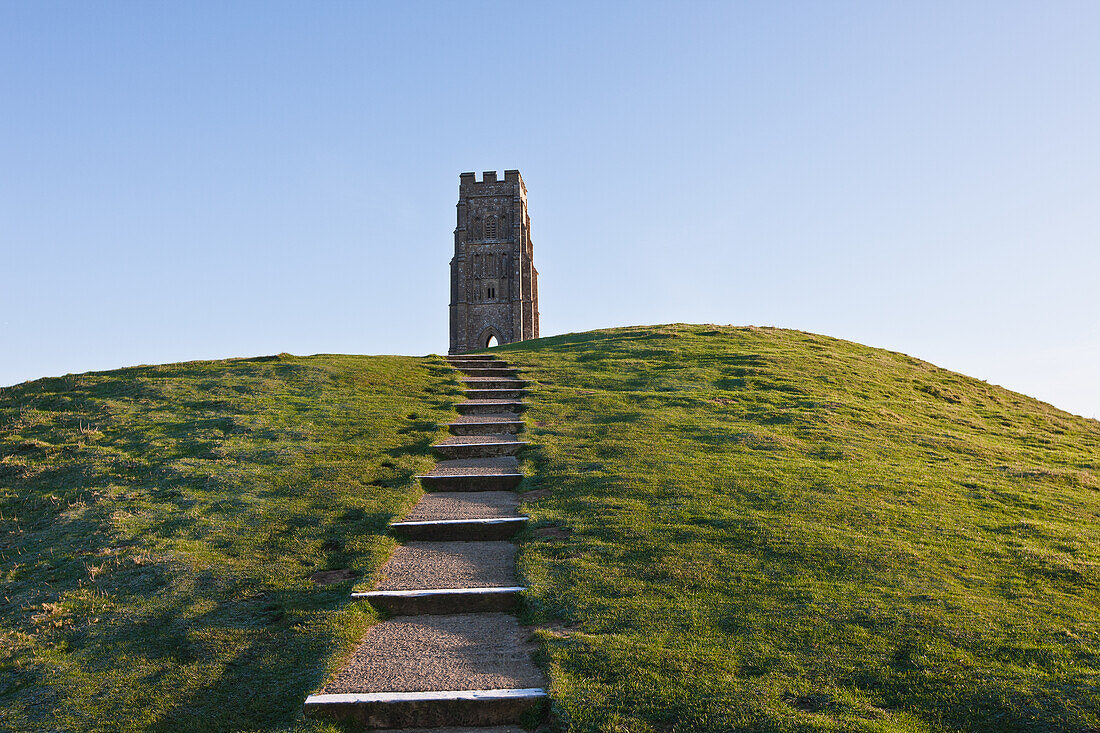 Tower On Top Of Hill,Glastonbury,Somerset,England