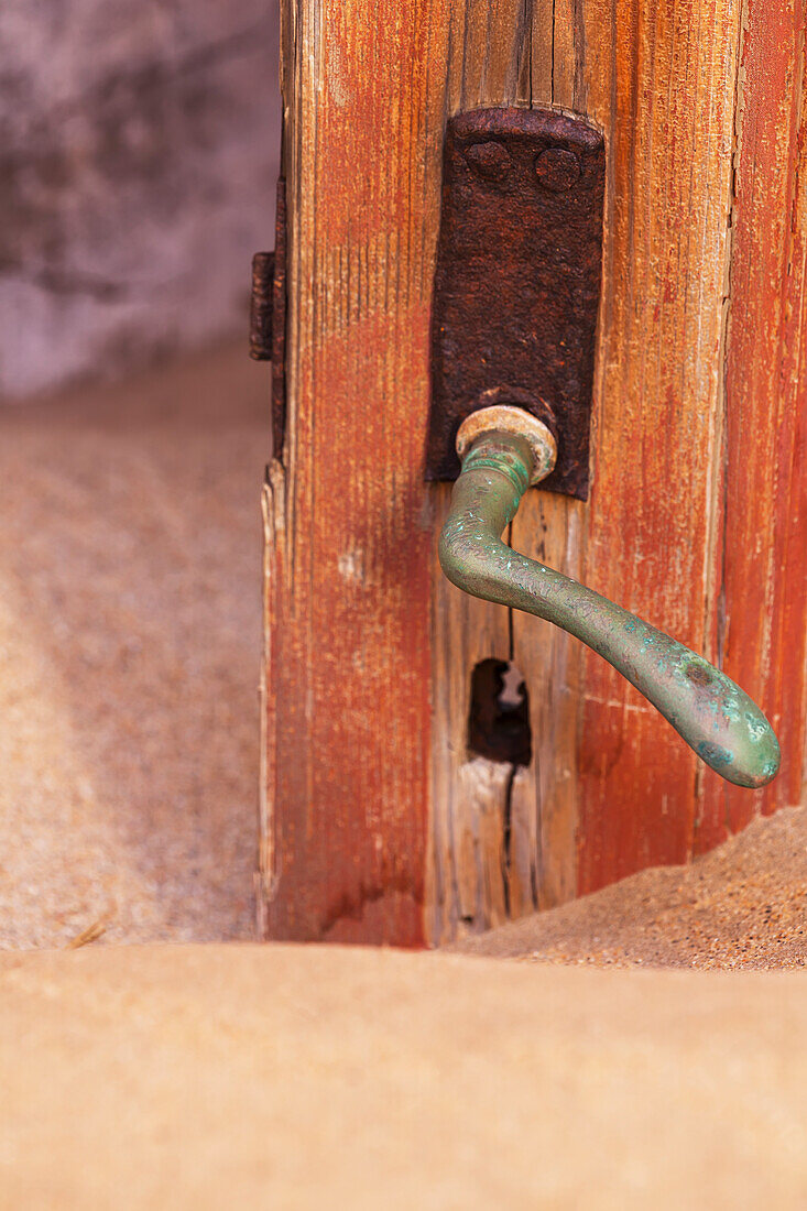 Doorknob And Sand,Kolmanskop Ghost Town,Namibia