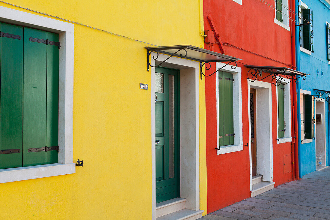 Bunte Häuser in Burano, Venedig, Italien