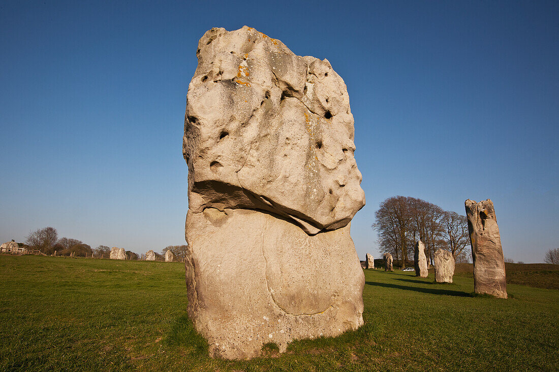 Unesco World Heritage Site Is Neolithic Henge Monument Containing 3 Stone Circles Around Village,Avebury,Wiltshire,England,Uk