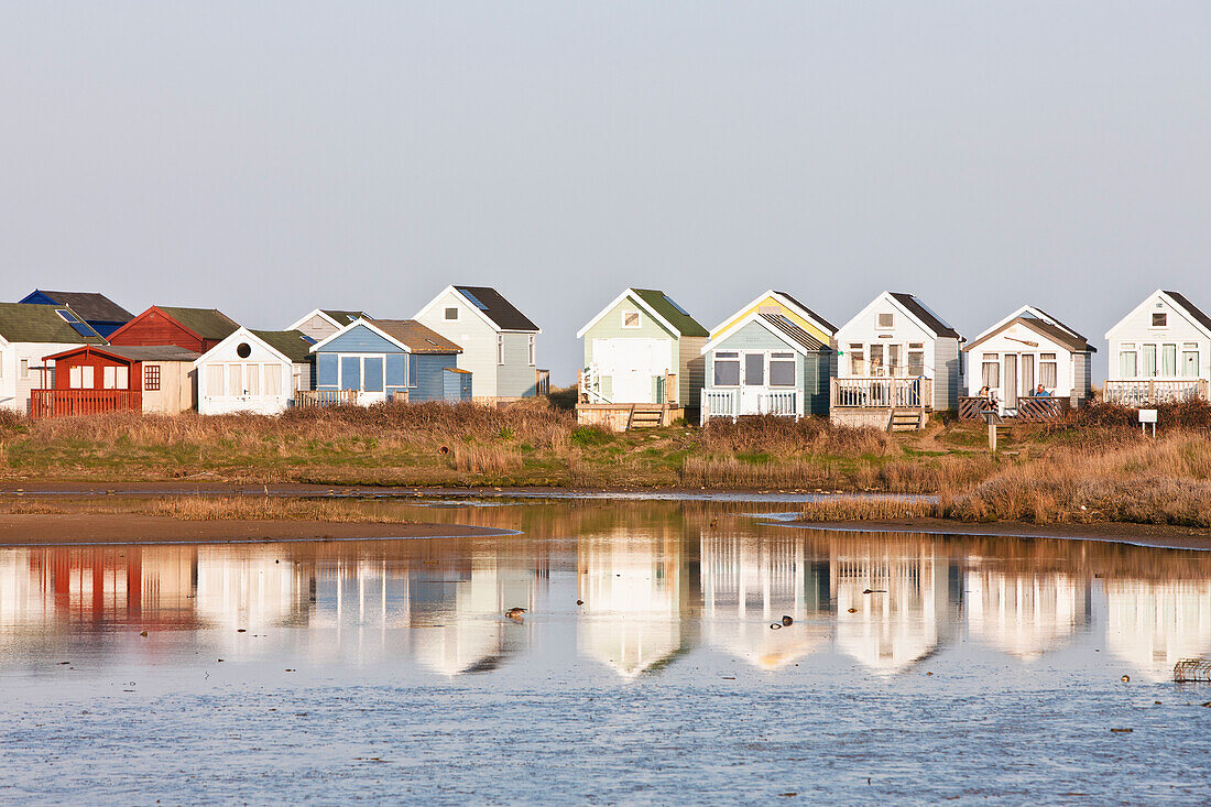 Beach Huts,Christchurch Harbour,Mudeford,Dorset,England,United Kingdom