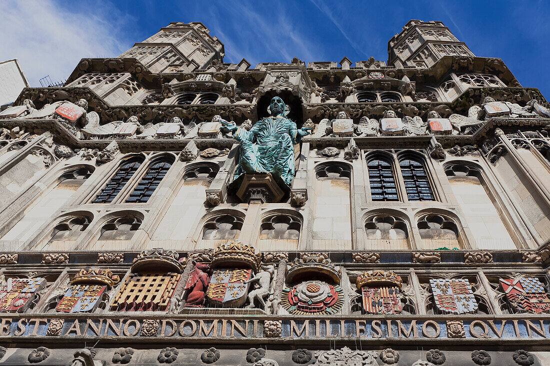 Building With Sculptures Of Human Figures Around The Facade,Canterbury,Kent,England