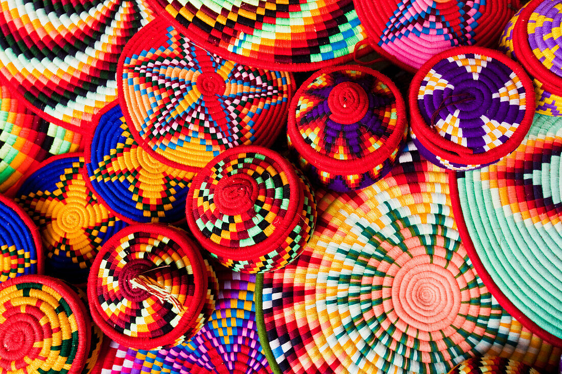 Colourful Basket Ware,Axum,Tigray,Ethiopia