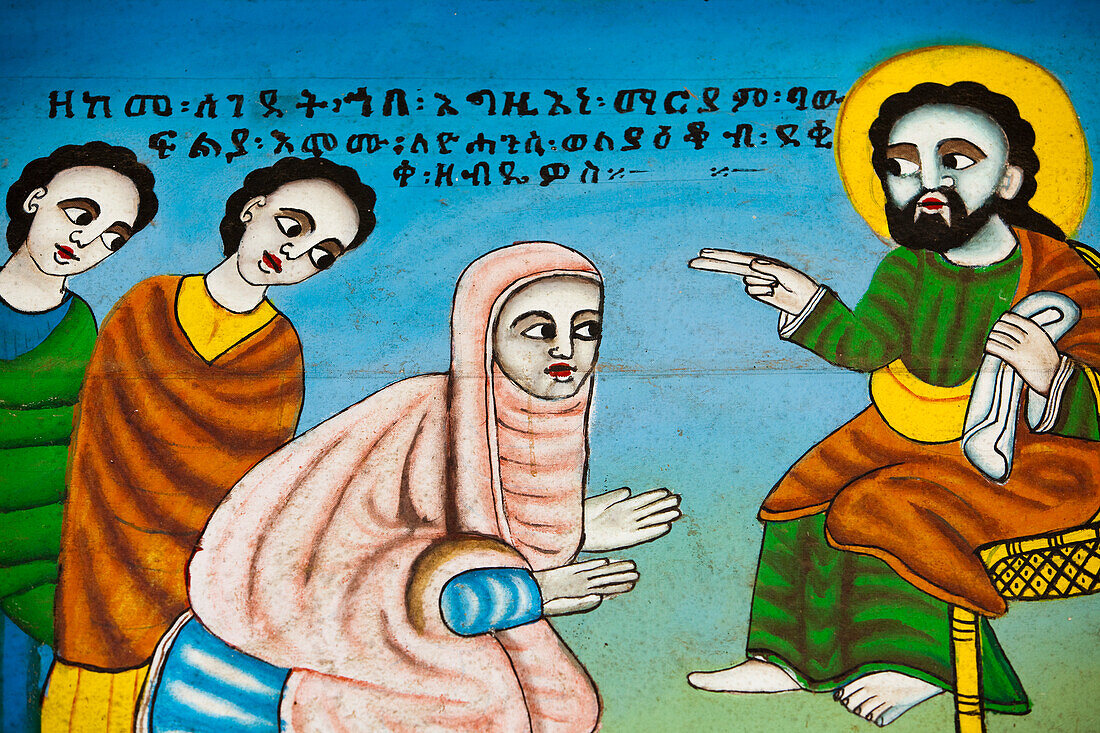 Details Of Church Wall Paintings Depicting Biblical Scenes,Ethiopia