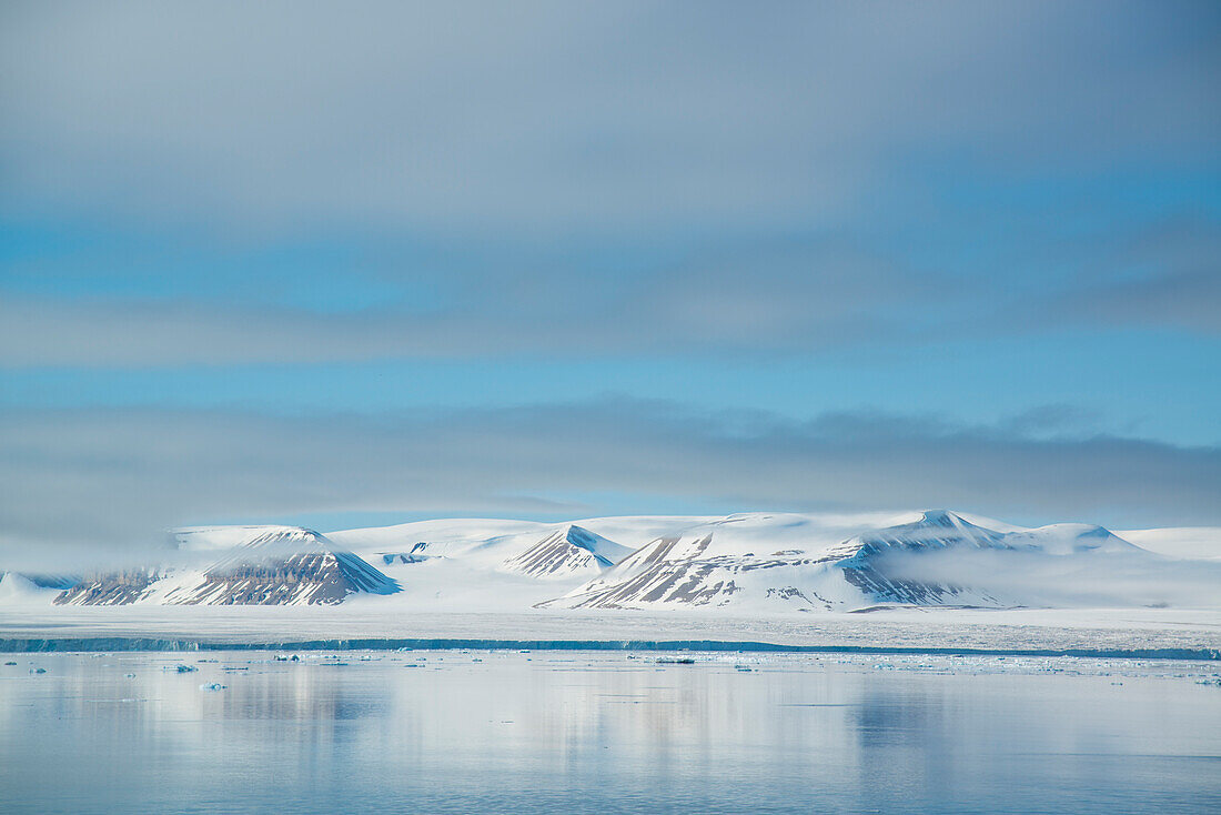 Desolate island coast in the Hinlopen Strait,Svalbard,Norway