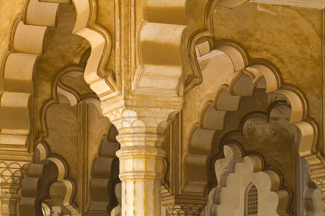 Arch details at the Great Red Fort of Agra,Agra,Uttar Pradesh,India