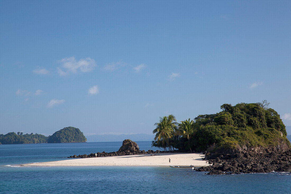 White sands of Granito de Oro Island edge into the Pacific,Coiba National Park,Panama