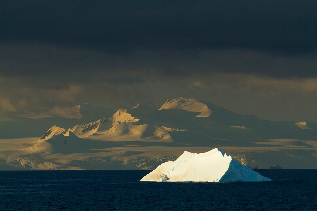 Sunlit iceberg in the Antarctic sound,Antarctica