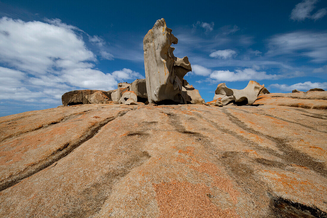 Felsen im Flinders Chase National Park, einem Schutzgebiet am westlichen Ende von Kangaroo Island, Adelaide, South Australia, Australien