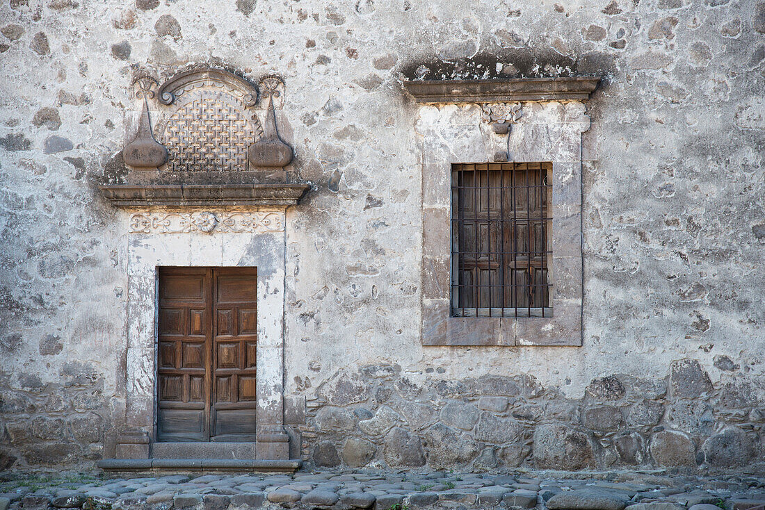 Door and window in the Mission San Francisco Javier,San Javier,Baja California Sur,Mexico