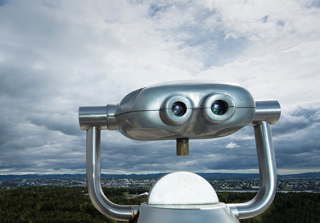 Aussichtsplattform mit Blick auf Reykjavik,Reykjavik,Island