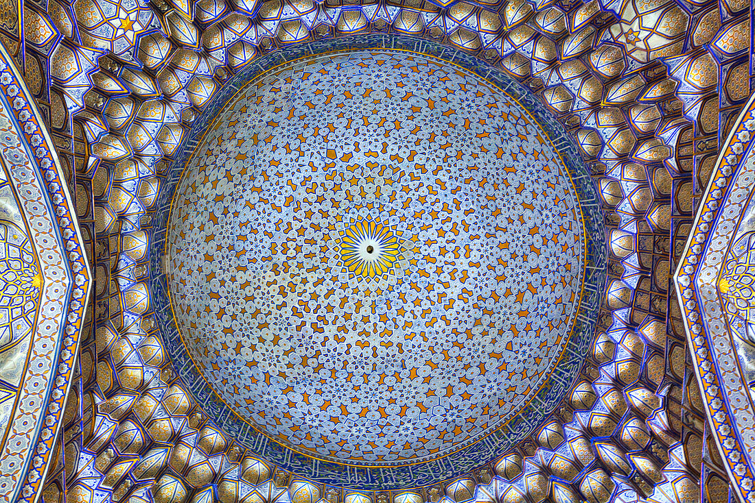 Interior Ceiling,Tuman Oko Mausoleum,at Shah-I-Zinda,Samarkand,Uzbekistan