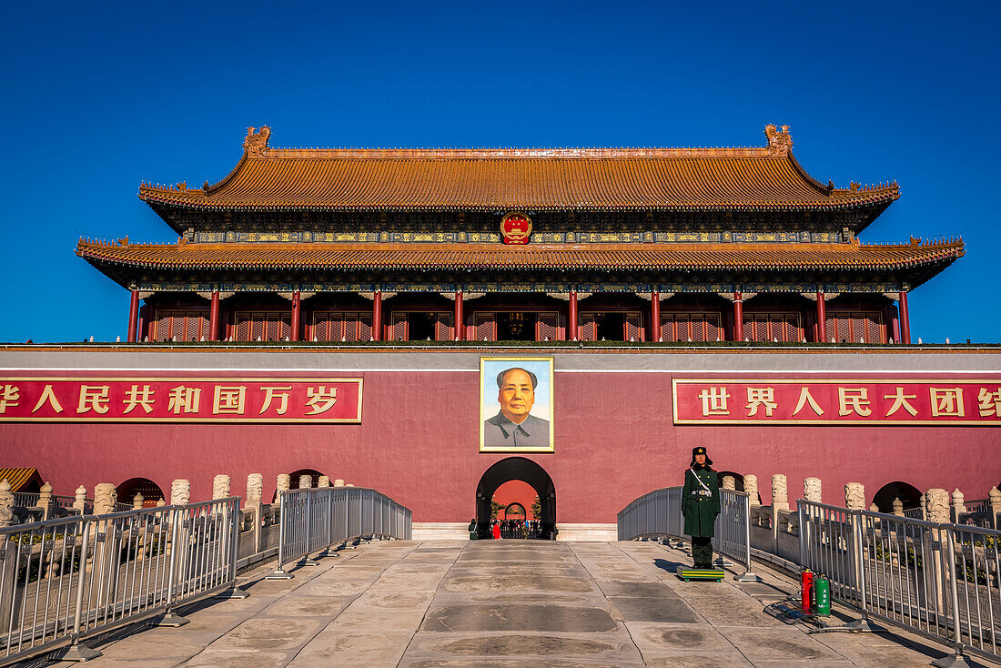 Tiananmen, das Tor des himmlischen Friedens, auf dem Platz des Himmlischen Friedens, Peking, China