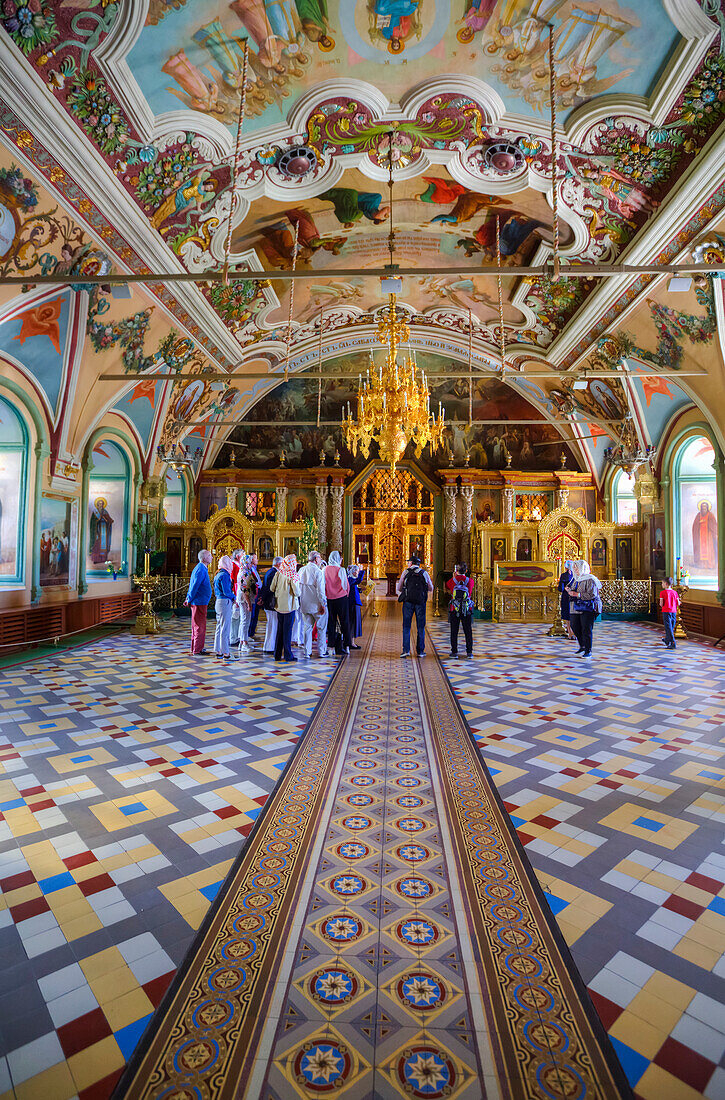 Tourists and frescoes,Saint Serguis Church,The Holy Trinity Saint Serguis Lavra,Sergiev Posad,Sergiyevo-Posadsky District,Moscow Oblast,Russia