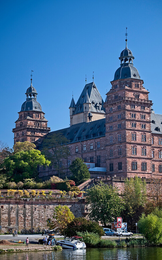 Schloss Johannisburg above the banks of the River Main,Aschaffenburg,Bavaria,Germany