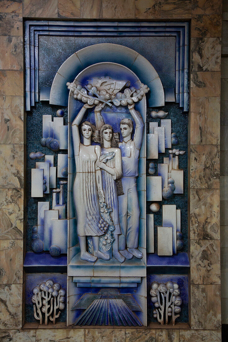 Artwork in the Tashkent Metro Station in Uzbekistan,Tashkent,Uzbekistan