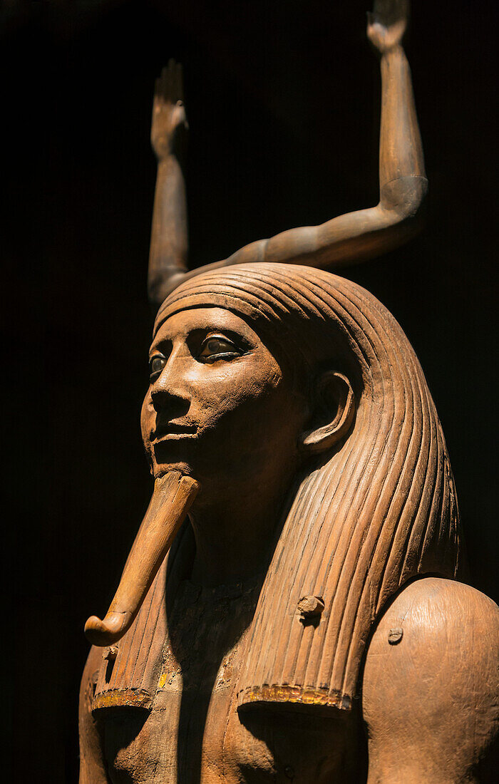 Close-up of the Ka statue of King Hor from the excavation of the tomb of King Hor Awibre (or Hor) located north of the pyramid complex of Amenemhat III at Dahshur,Egyptian Museum in Cairo,Cairo,Egypt,Africa