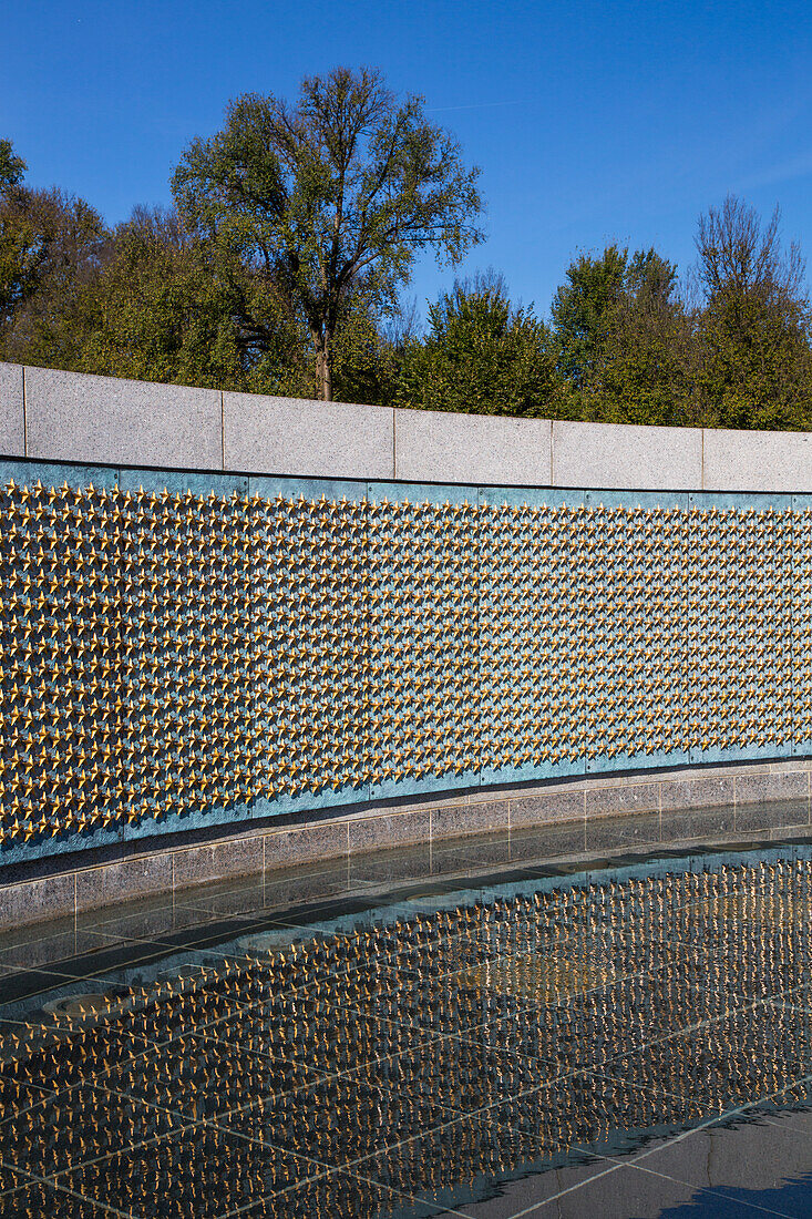 Gold stars on the Freedom Wall,World War II Memorial,Washington D.C.,United States of America