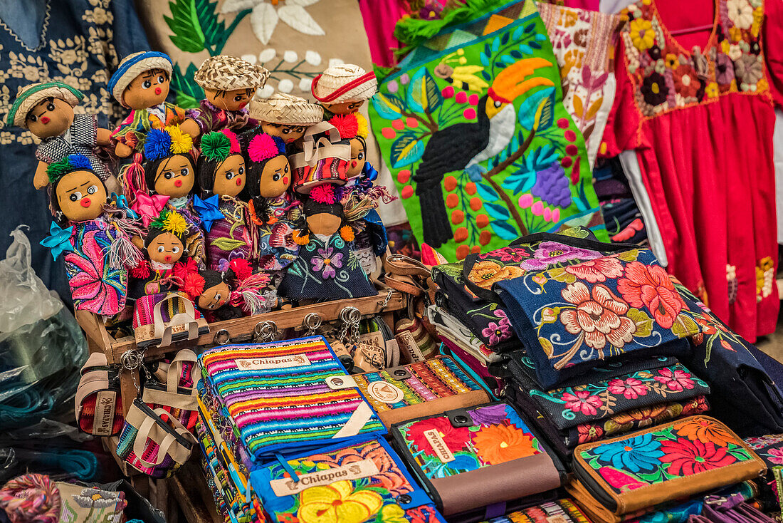 Handgestickte Kunsthandwerkerwaren,Zinacantan,Chiapas,Mexiko