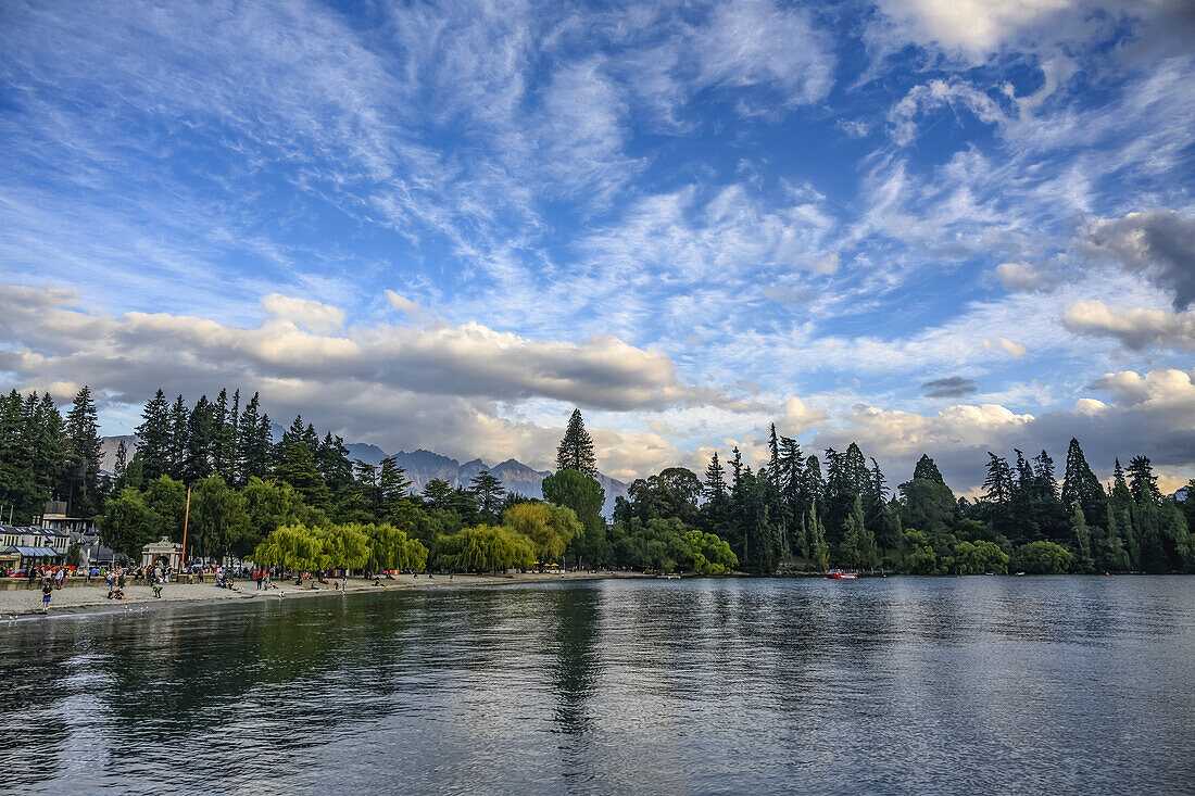 Lake Wakatipu and Queenstown Bay Beach,South Island,Queenstown,Otago Region,New Zealand