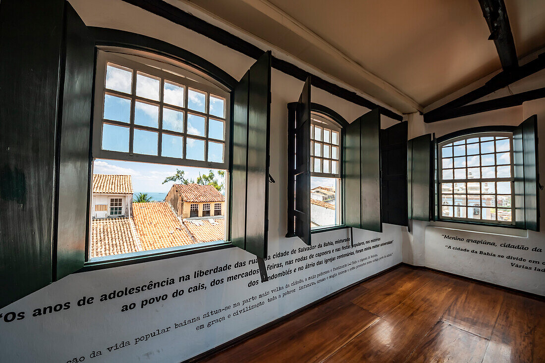 Windows in the House of the Jorge Amado Foundation,Salvador,Bahia,Brazil