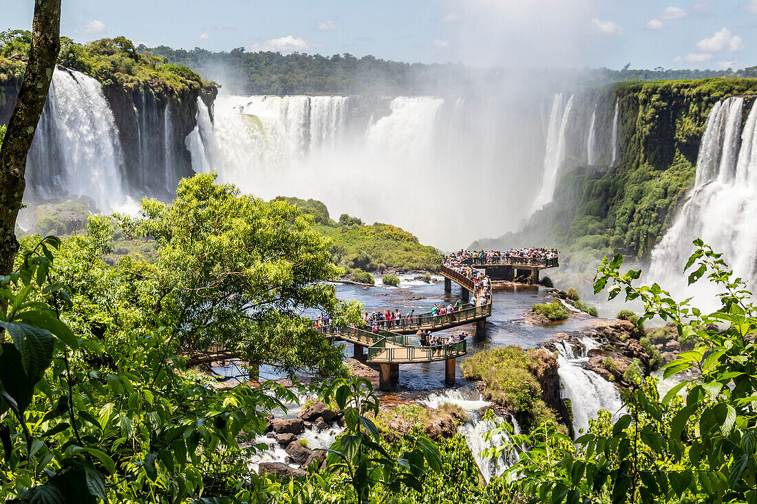 Tourists at Iguazu Falls,Foz do Iguacu,Parana,Brazil