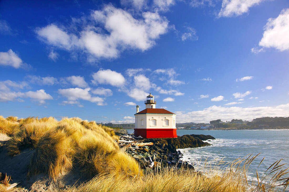 Coquille River Light at Bullards Beach State Park,Oregon coast,Bandon,Oregon,United States of America