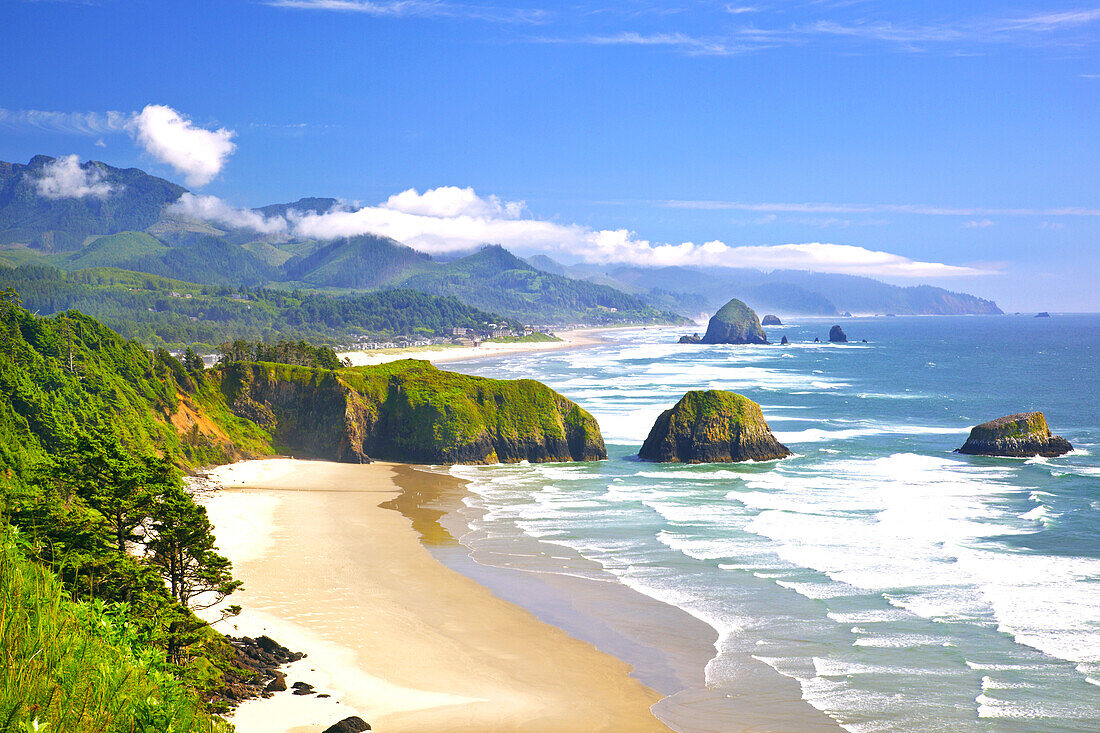 Strand entlang der Küste von Oregon im Ecola State Park,Oregon,Vereinigte Staaten von Amerika