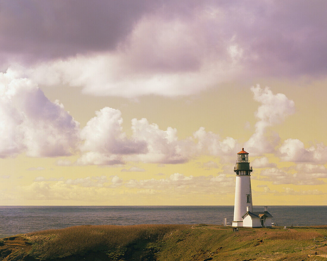 Yaquina Head Light at sunrise,Yaquina Bay State Park,Oregon,United States of America