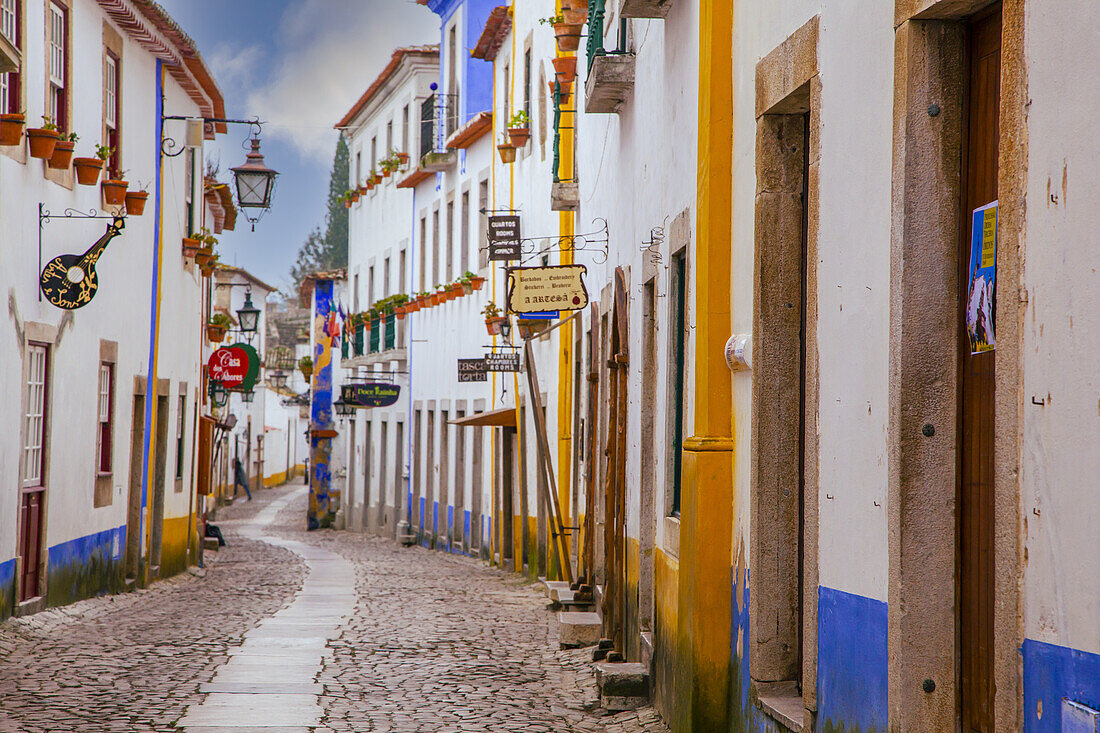 Cobbled streets of Obidos,Portugal,Obidos,Portugal