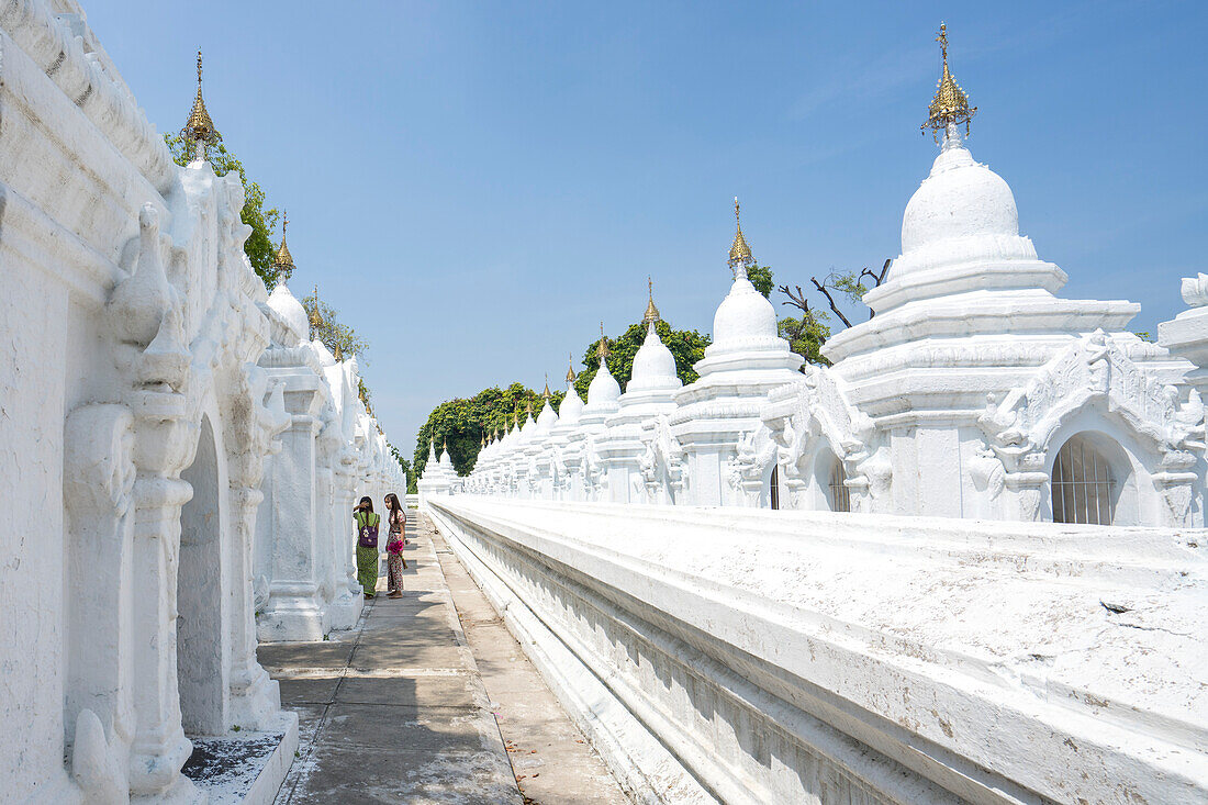 King Mindon’s Kuthodaw Pagoda,of 729 pitaka mini pagodas housing marble tablets of the 'world's largest book' the Buddhist Tipitaka in Mandalay,Myanmar-Burma,Mandalay,Myanmar