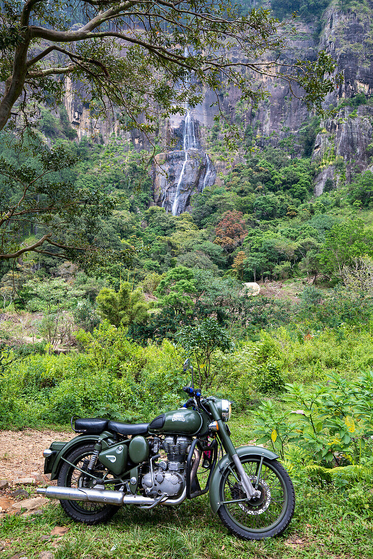 Royal Enfield Motorrad, Bambarakanda Falls, Horton Plains, Sri Lanka, Horton, Badulla District, Sri Lanka