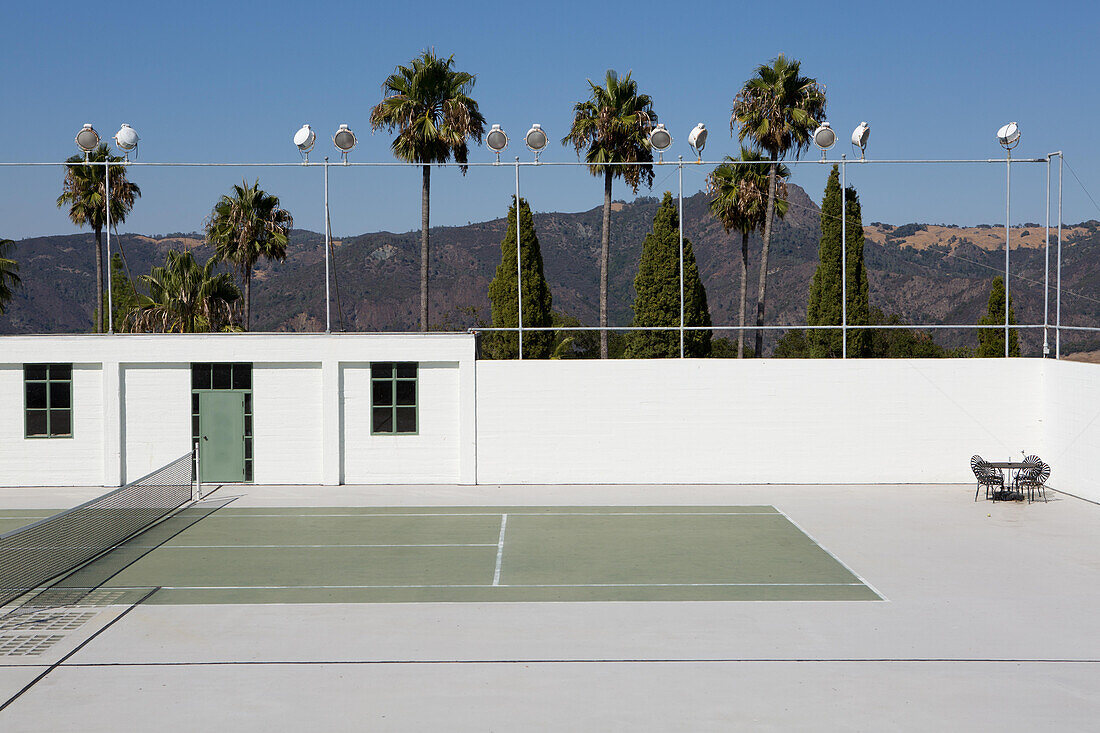Der Tennisplatz im Hearst Castle, Hearst Castle, San Simeon, Kalifornien