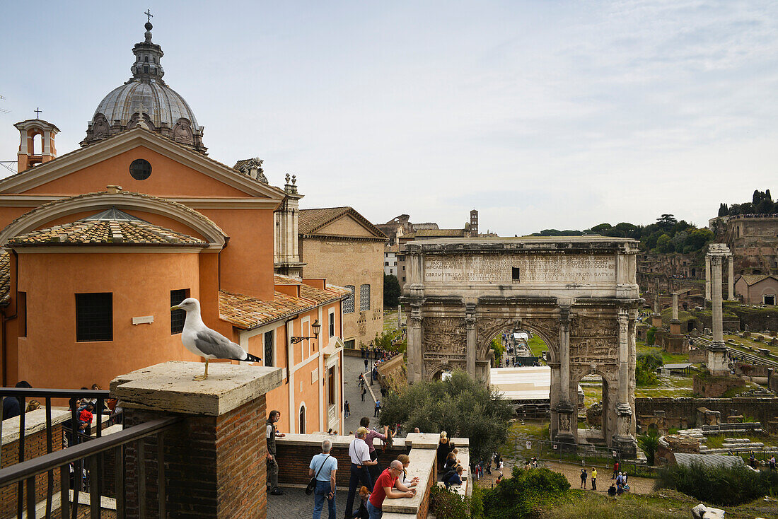 Touristen auf dem Forum Romanum in Rom,Rom,Italien