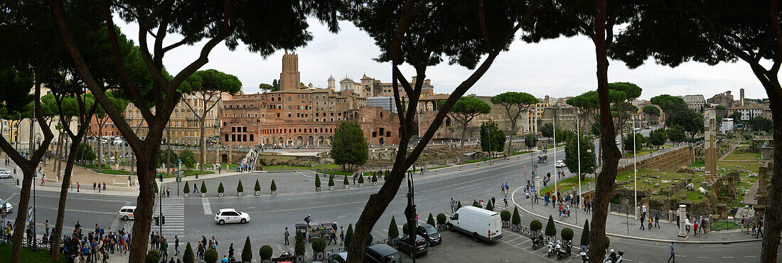 Panorama des Trajansmarktes vom Palazzo Venezia in Rom,Rom,Italien