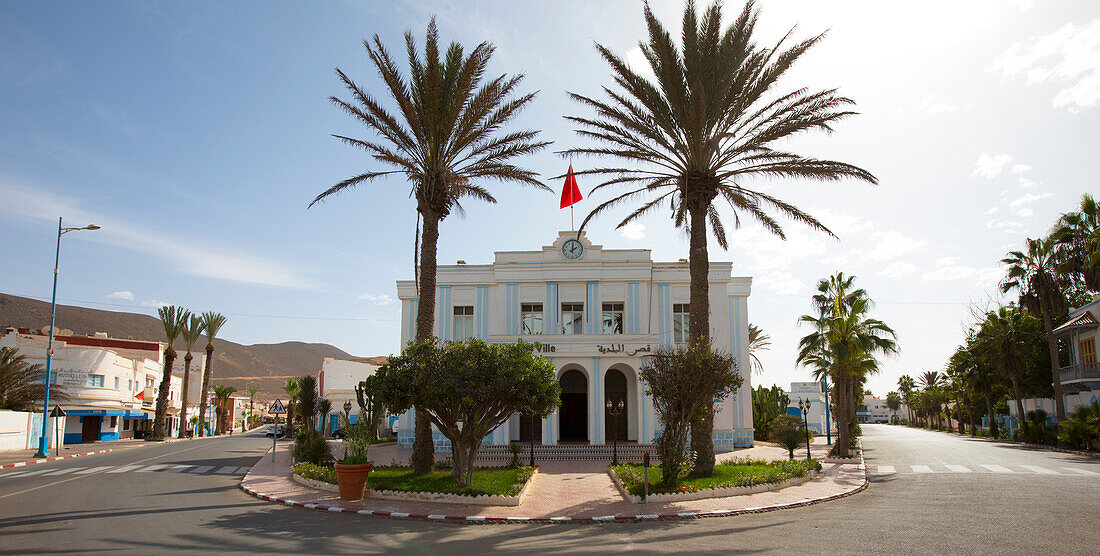 Spanisches Art-Déco-Kolonialgebäude in Sidi Ifni, Südmarokko, Sidi Ifni, Sous-Massa, Marokko