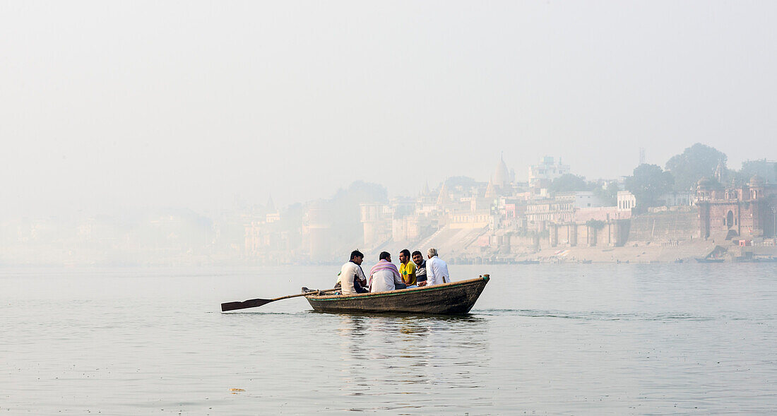 Rowing boat along the Ganges,Varanasi,India