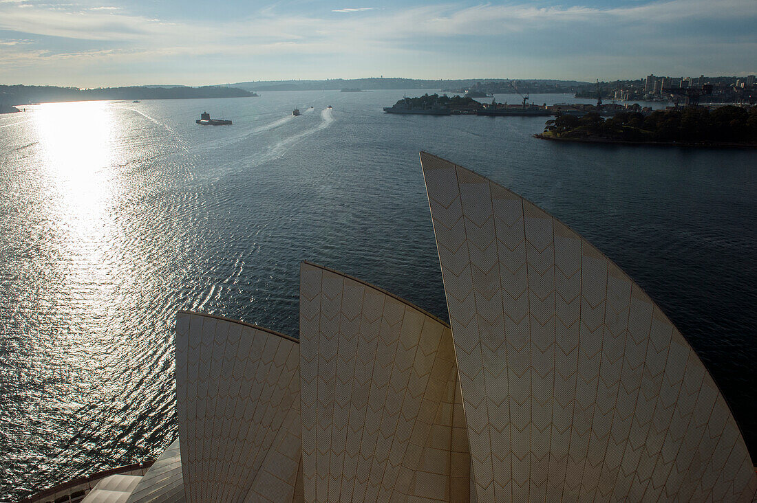 Blick vom Dach des Sydney Opera House in Sydney, Australien, Sydney, New South Wales, Australien