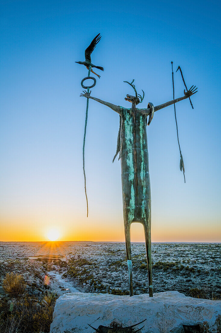 Schamanenskulptur im Seminole Canyon State Park and Historic Site,Texas,USA,Comstock,Texas,Vereinigte Staaten von Amerika