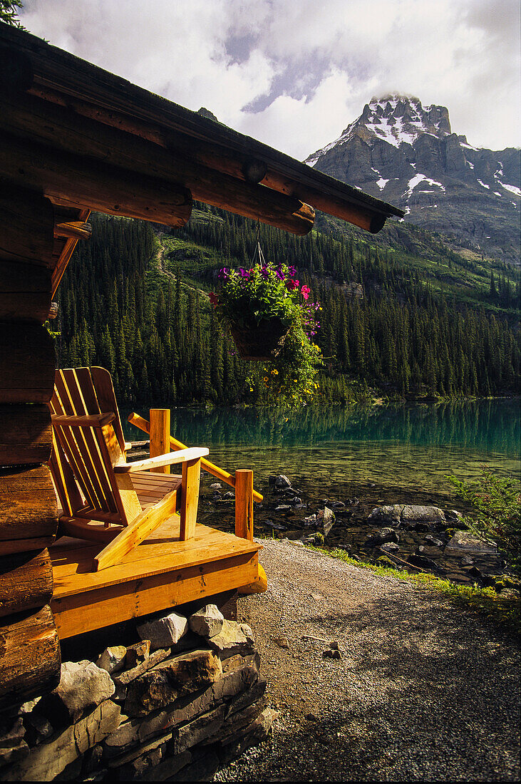 View of the Rocky Mountains and Lake O'Hara from a lodge in Yoho National Park,BC,Canada,British Columbia,Canada
