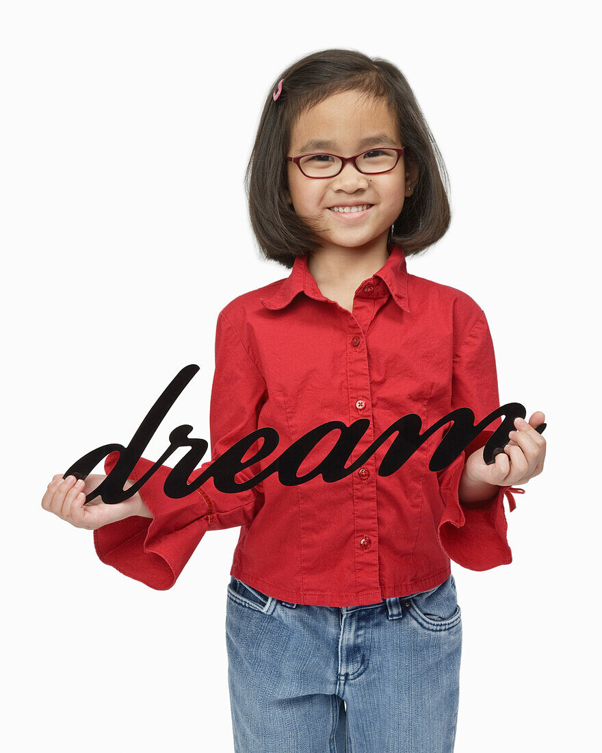 Girl Holding Dream Sign