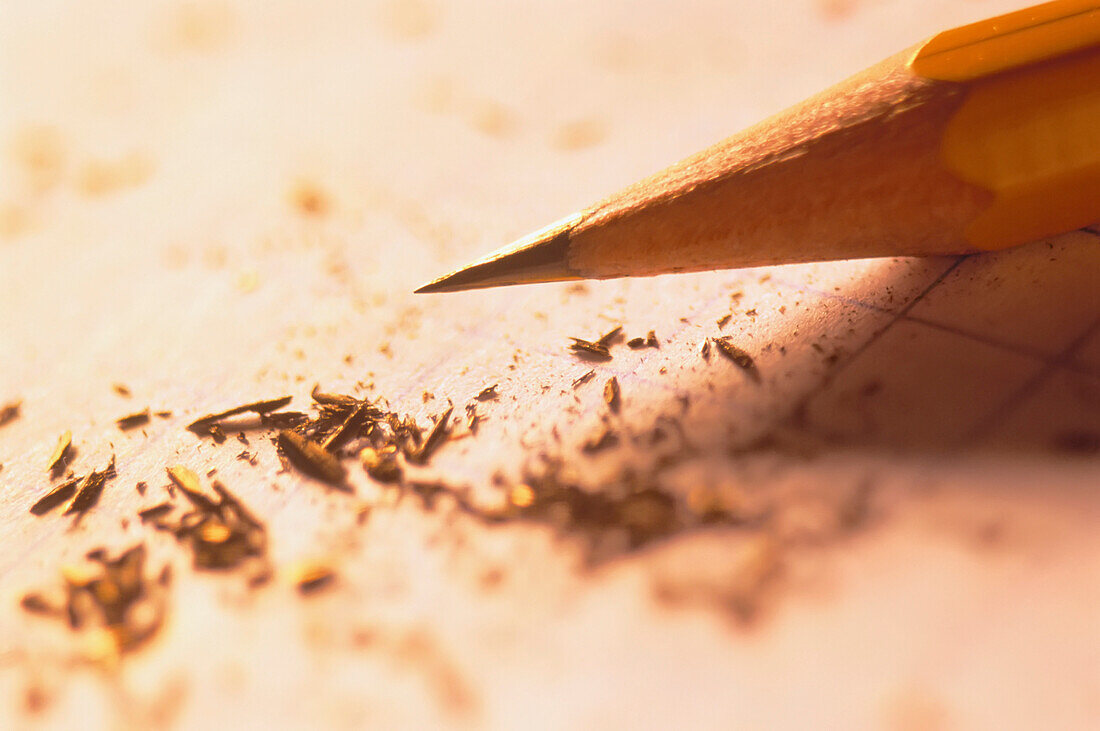Close-Up of Pencil and Shavings