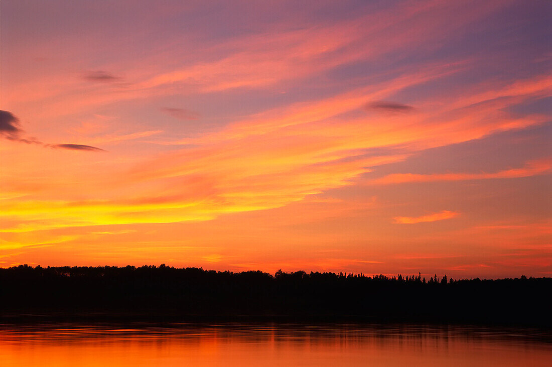 Liard River at Sunset,Blackstone Territorial Park,Northwest Territories,Canada