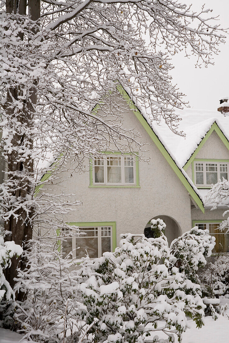 House in Winter,Point Grey,Vancouver,British Columbia,Canada