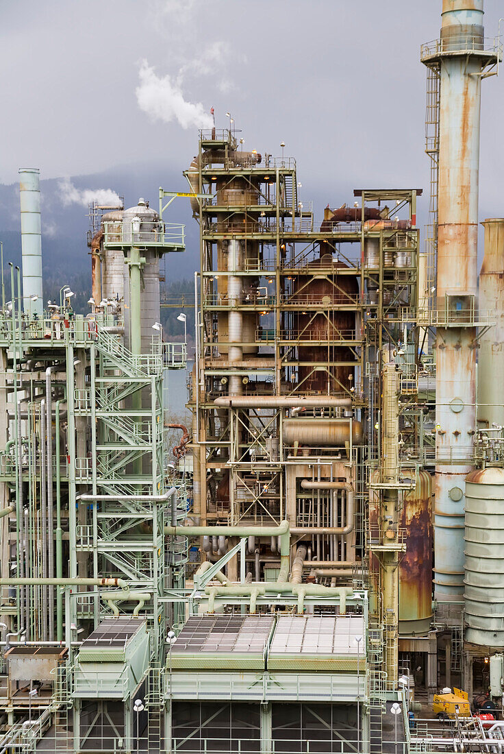 Chevron Oil Refinery on Burrard Inlet,Burnaby,British Columbia,Canada