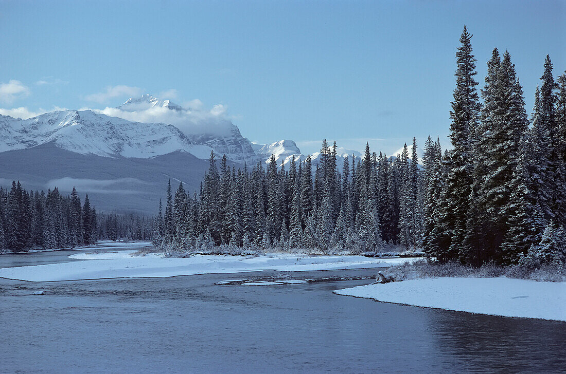 Mount Temple,Bow River Banff National Park Alberta,Canada