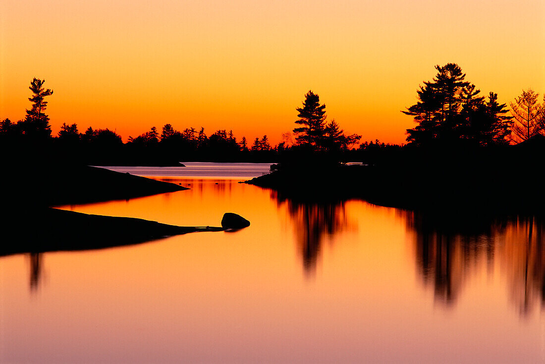 Sonnenuntergang über Beausoleil Island Georgian Bay Islands National Park, Ontario, Kanada