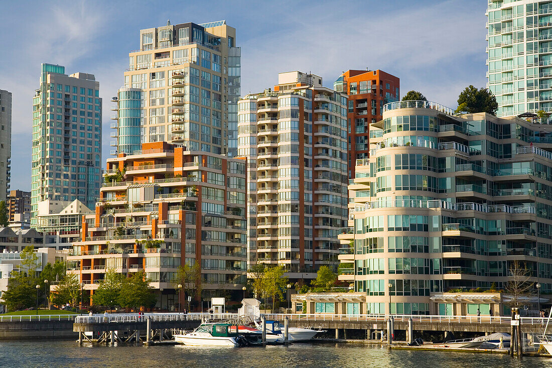 City and docks along False Creek in Vancouver,BC,Canada,Vancouver,British Columbia,Canada